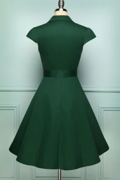 Verde escuro vestido retro
