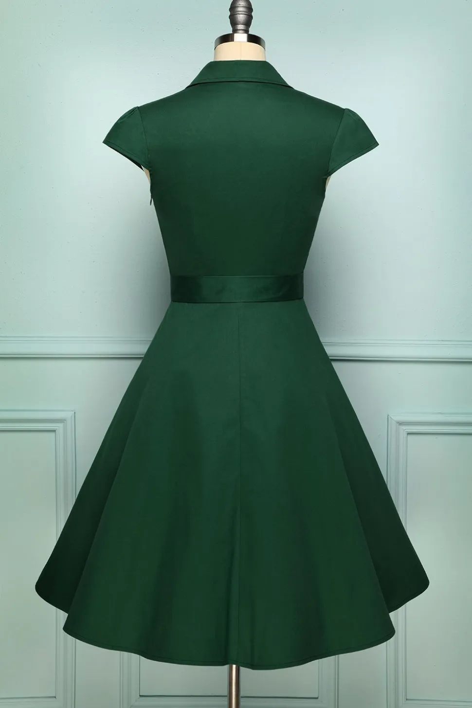 Verde escuro vestido retro