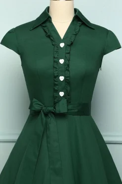 Verde escuro vestido retro