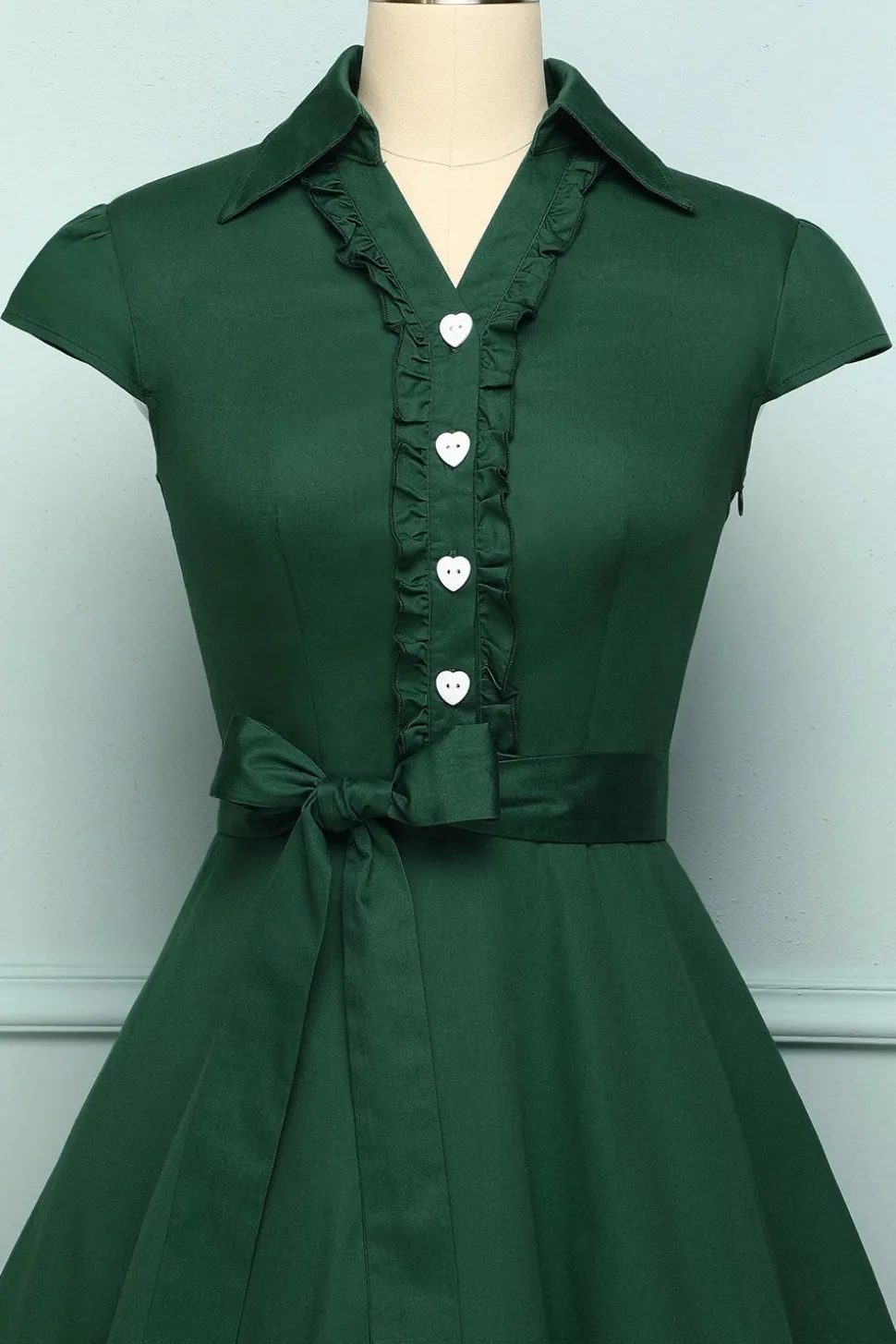 Verde escuro vestido retro