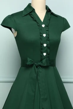 Verde escuro vestido retro