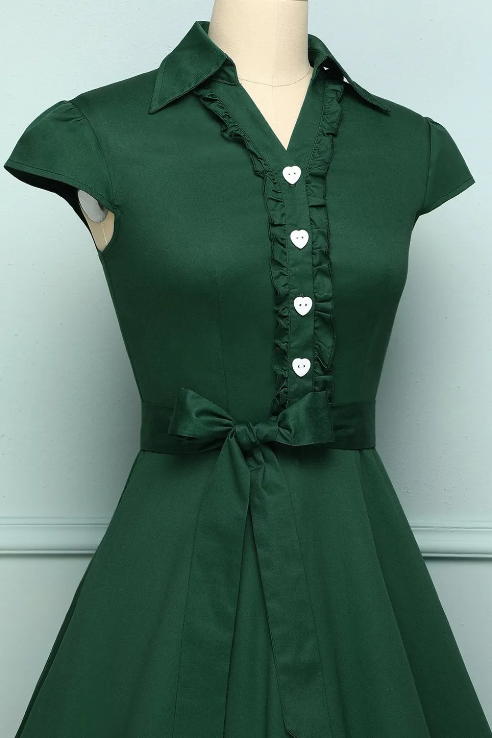 Verde escuro vestido retro