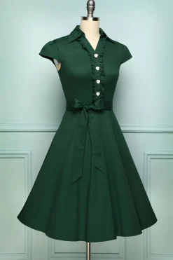 Verde escuro vestido retro
