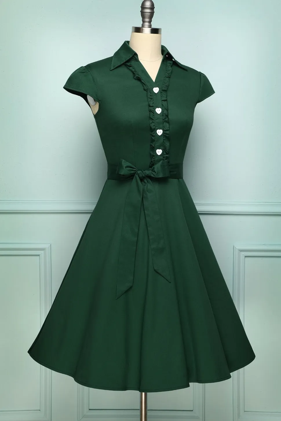 Verde escuro vestido retro