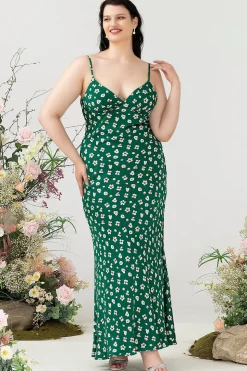 Verde Floral Estampado Vestido de Verão Tamanho Grande
