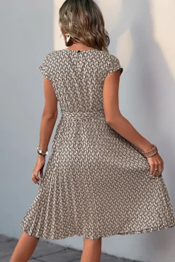 Verde Flores Linha-A Midi Vestido de Verão