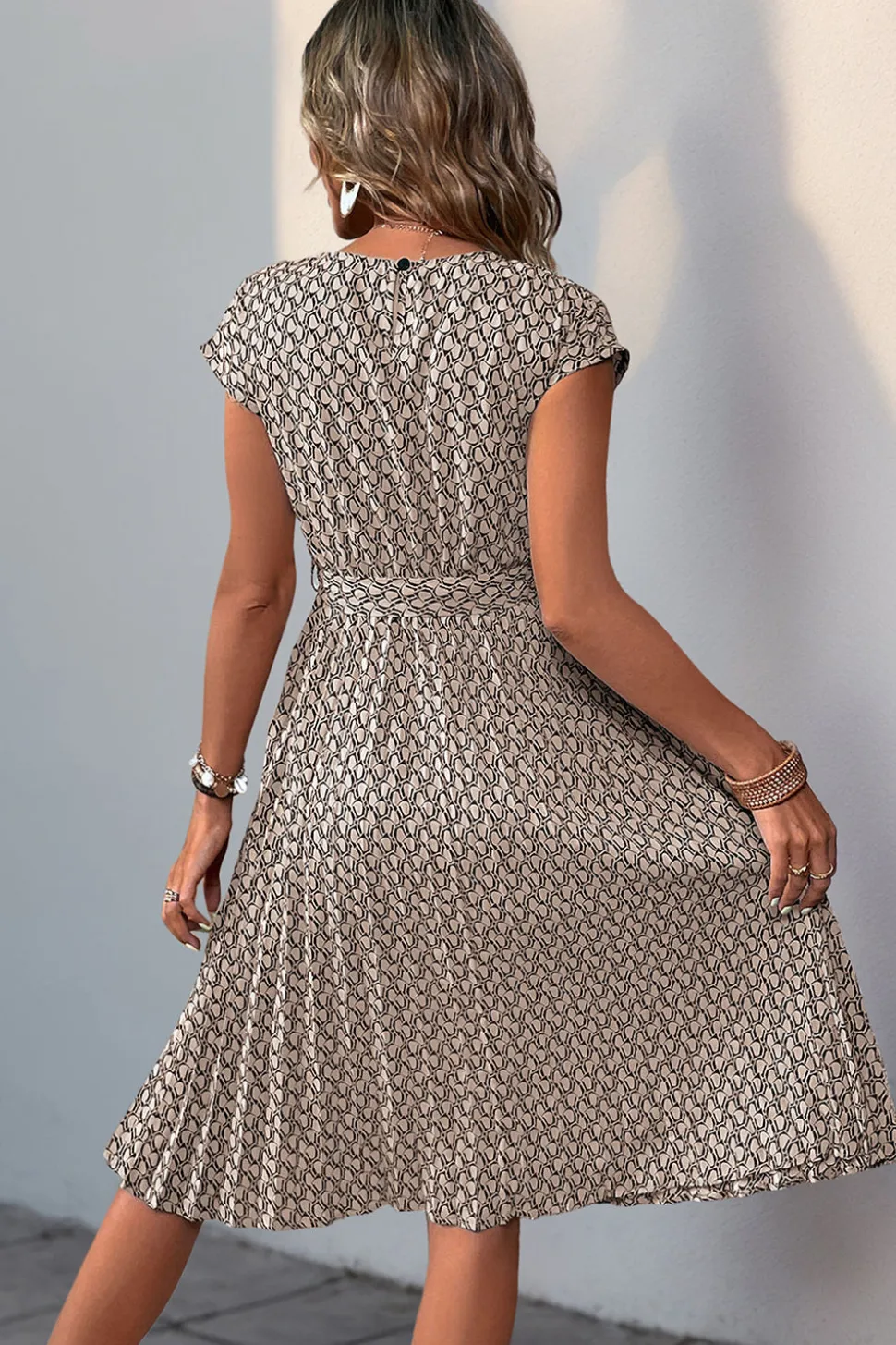 Verde Flores Linha-A Midi Vestido de Verão