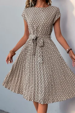 Verde Flores Linha-A Midi Vestido de Verão