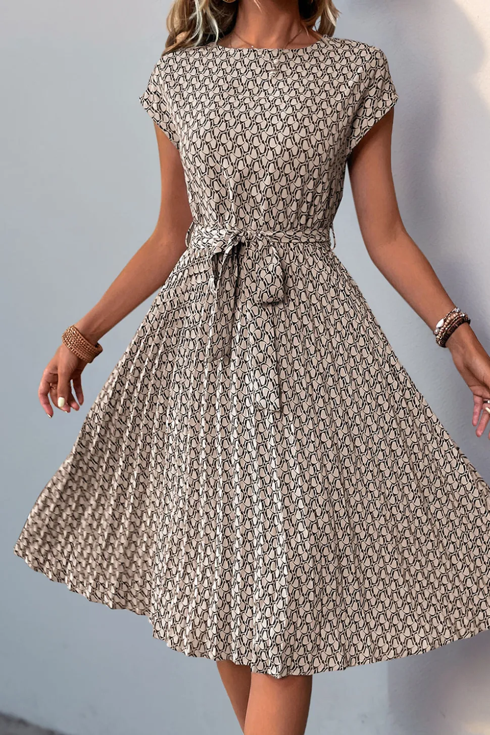 Verde Flores Linha-A Midi Vestido de Verão