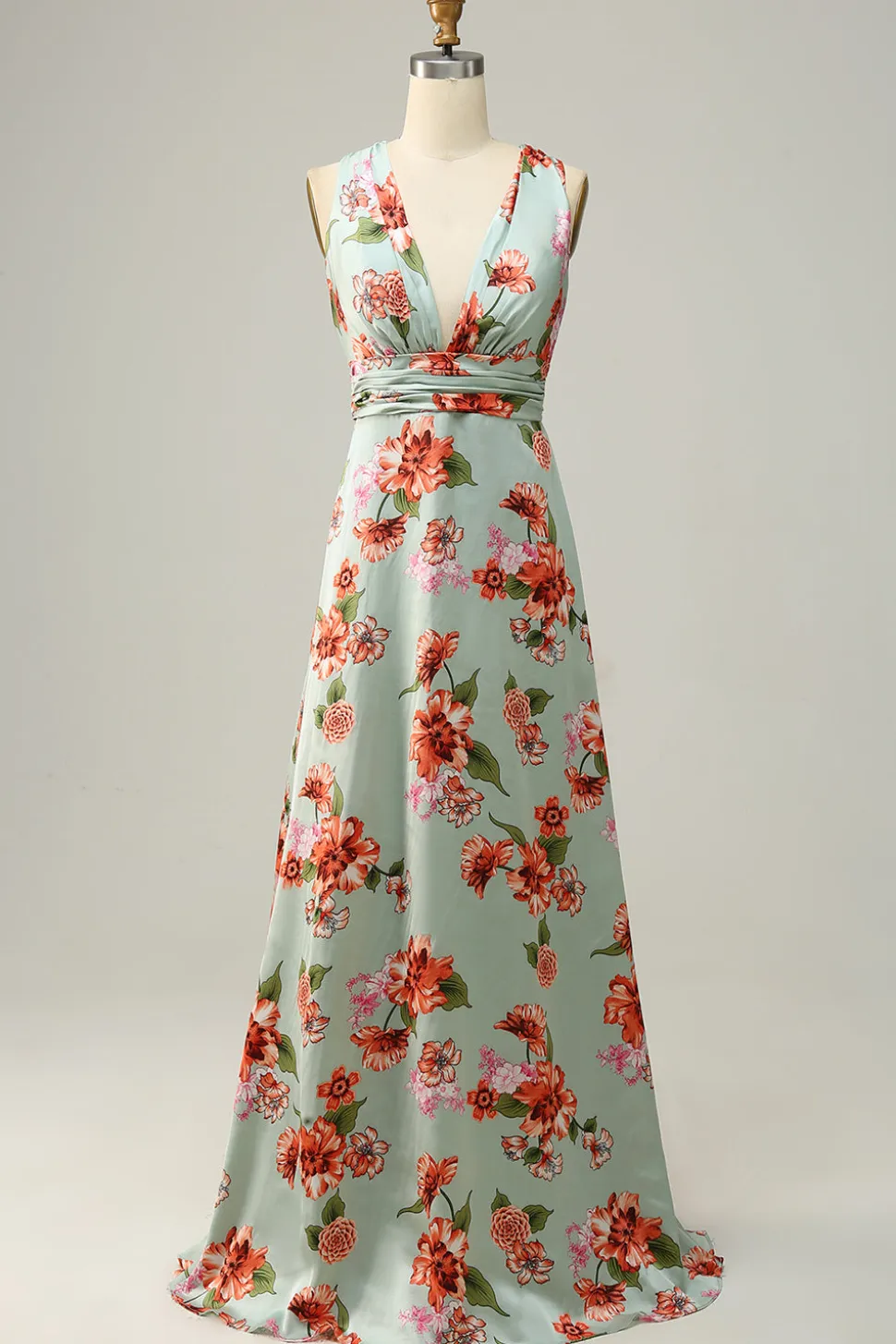 Verde Halter Sem Mangas Vestido de Dama de Honor