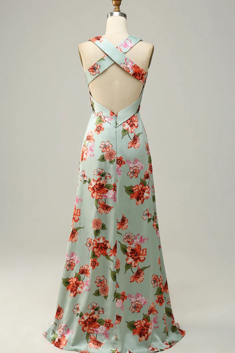 Verde Halter Sem Mangas Vestido de Dama de Honor