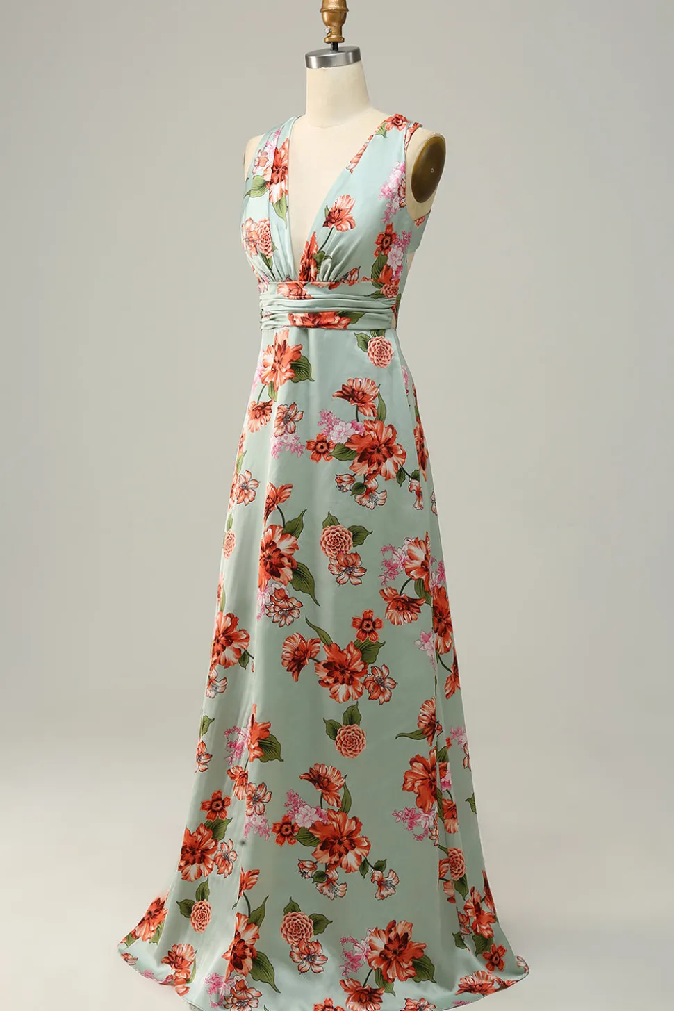 Verde Halter Sem Mangas Vestido de Dama de Honor