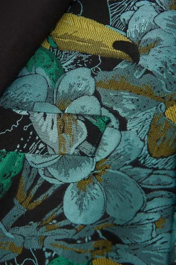 Verde Jacquard Lapela Shawl Blazer Masculino