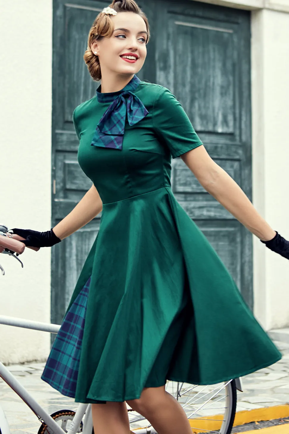 Verde 1950s Vestido Vintage