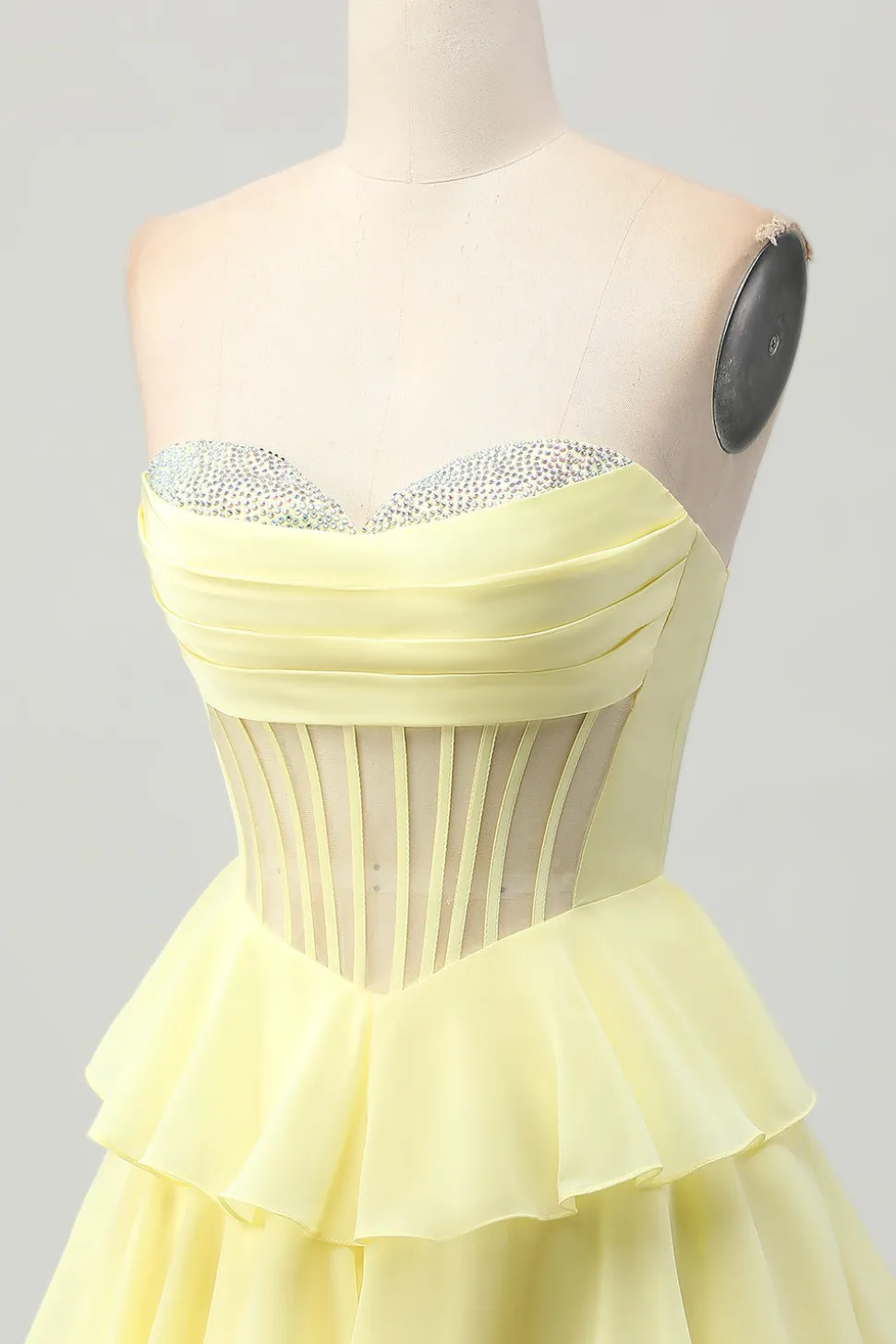 Verde Uma Linha Querida Corset Homecoming Dress com Missangas