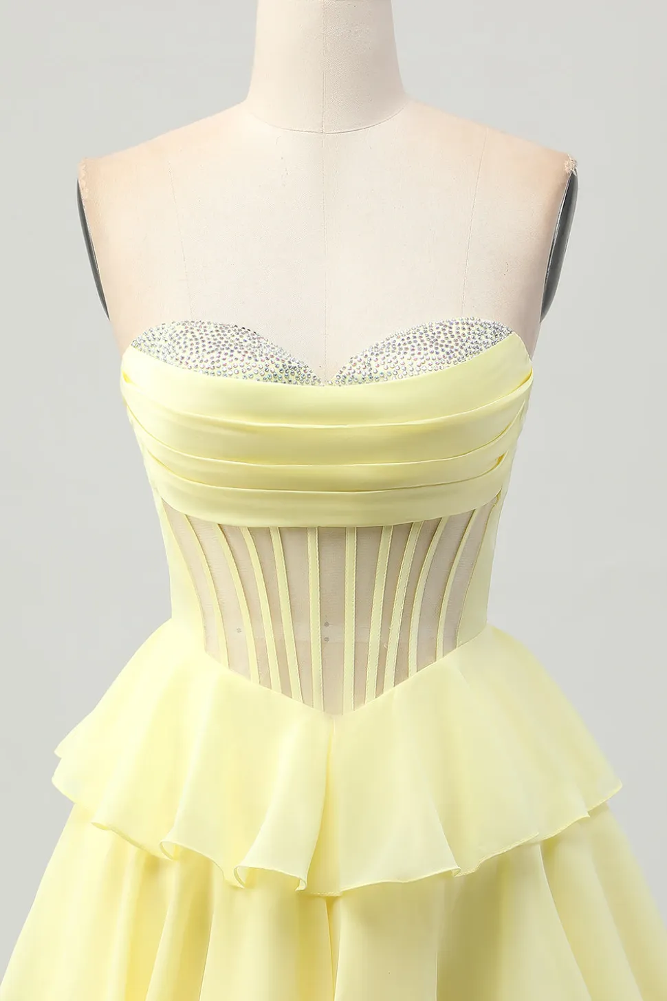 Verde Uma Linha Querida Corset Homecoming Dress com Missangas