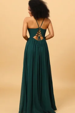 Verde Vestido de Dama de Honra Cintas de Espaguete