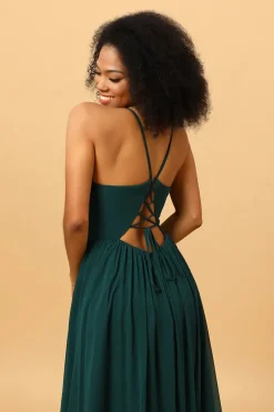 Verde Vestido de Dama de Honra Cintas de Espaguete