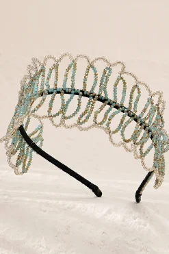 Verde Vintage Bridal Crystal Headband para festa de casamento