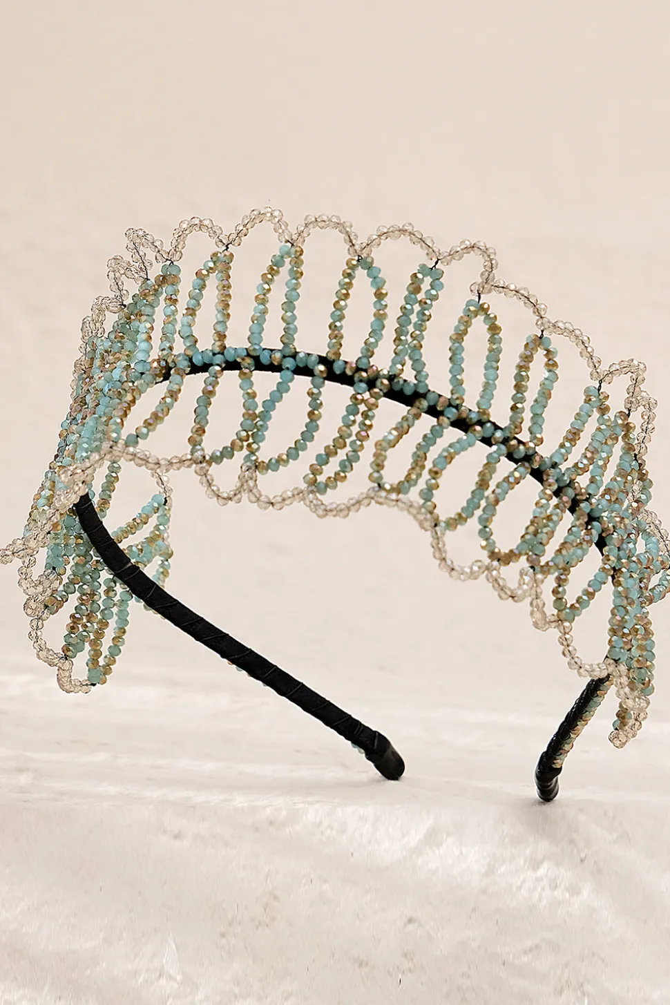 Verde Vintage Bridal Crystal Headband para festa de casamento
