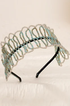 Verde Vintage Bridal Crystal Headband para festa de casamento