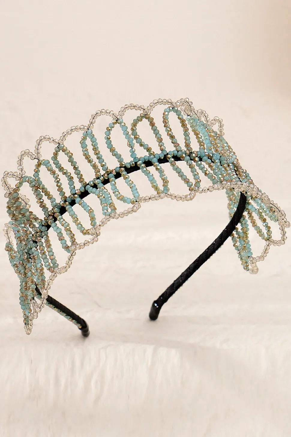 Verde Vintage Bridal Crystal Headband para festa de casamento
