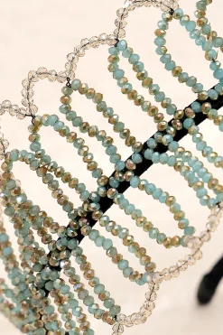 Verde Vintage Bridal Crystal Headband para festa de casamento