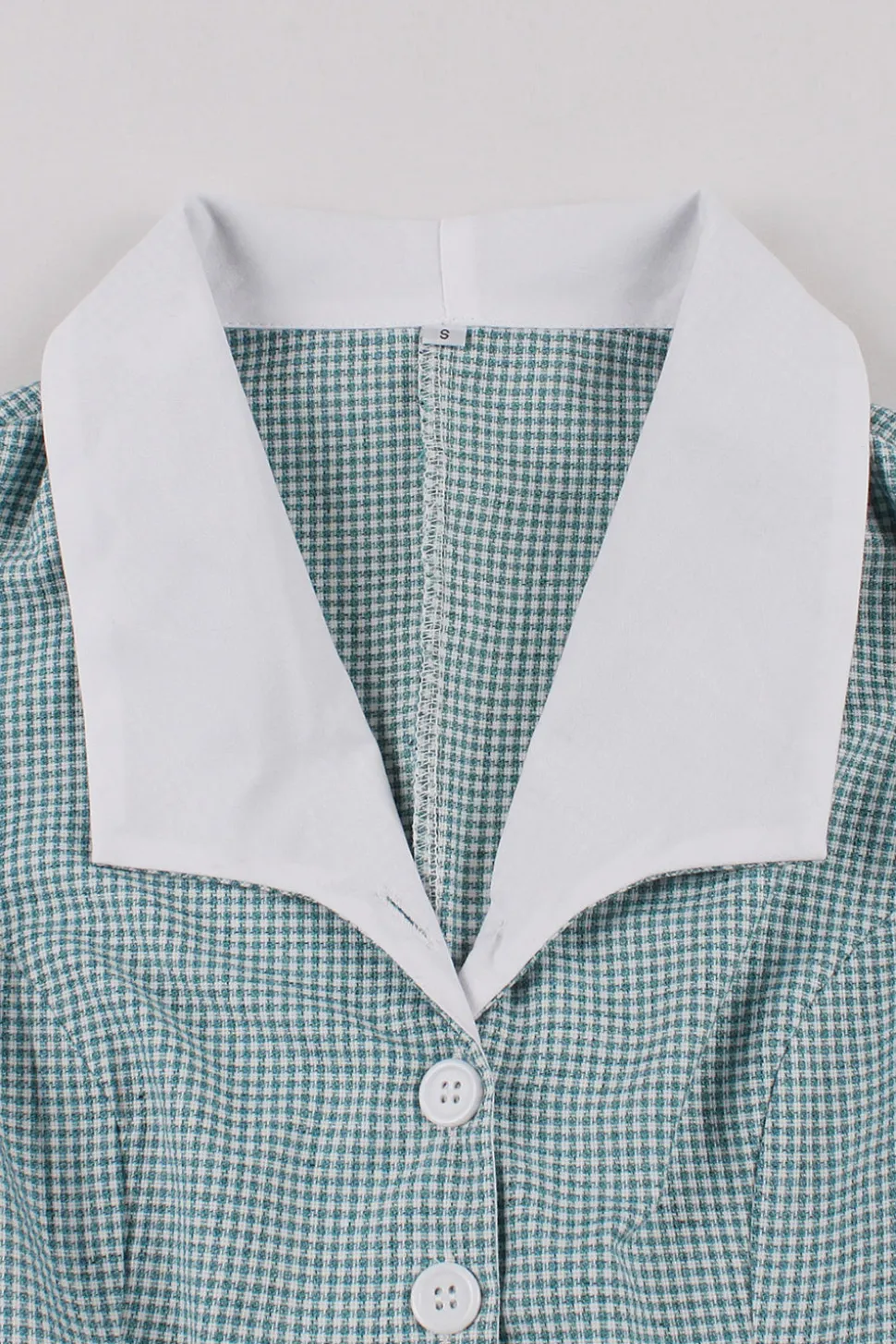 Verde xadrez sem mangas swing vestido dos anos 1950