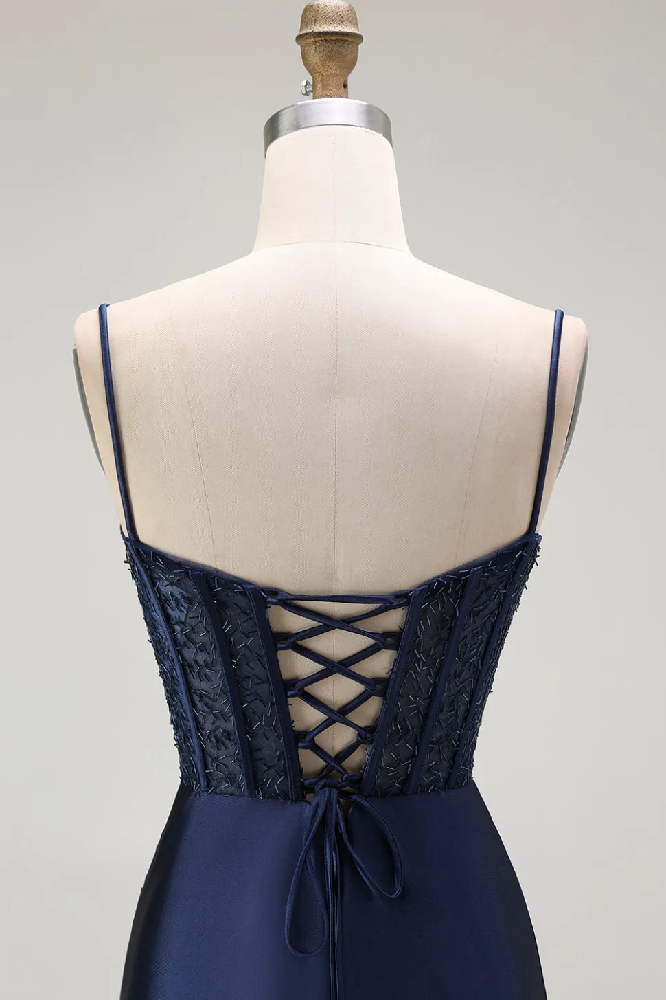 Vermelha Sereia Cetim Espartilho Longos Vestido de Baile com Fenda