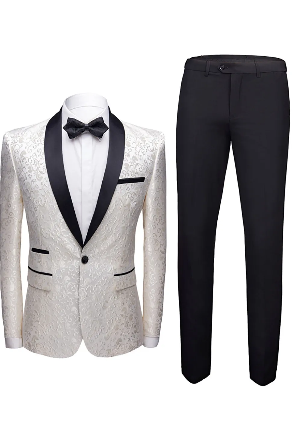 Vermelho 2 Peças Jacquard Xaile Lapela Fatos de Casamento Masculinos