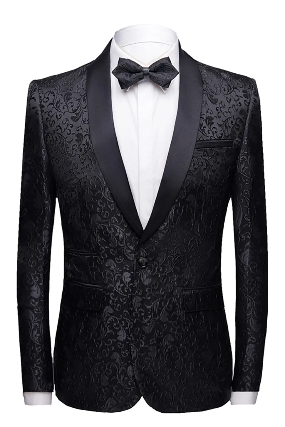 Vermelho 2 Peças Jacquard Xaile Lapela Fatos de Casamento Masculinos