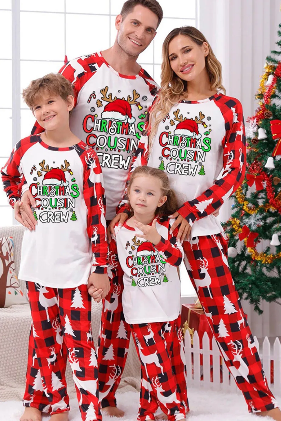Vermelho e Branco Natal Impresso Família Pijamas set