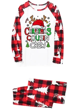 Vermelho e Branco Natal Impresso Família Pijamas set