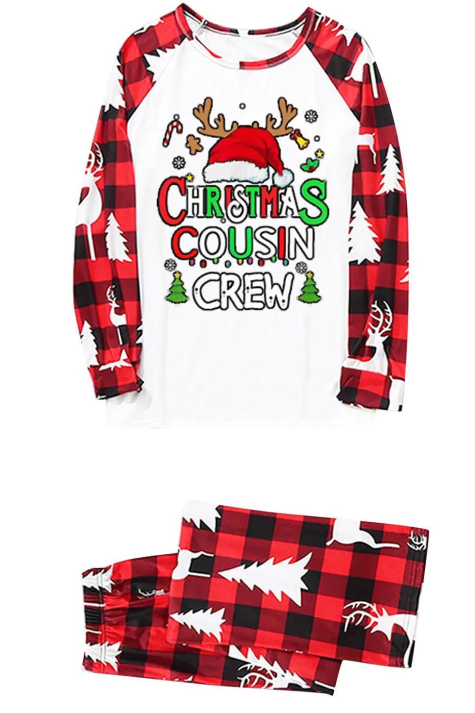 Vermelho e Branco Natal Impresso Família Pijamas set
