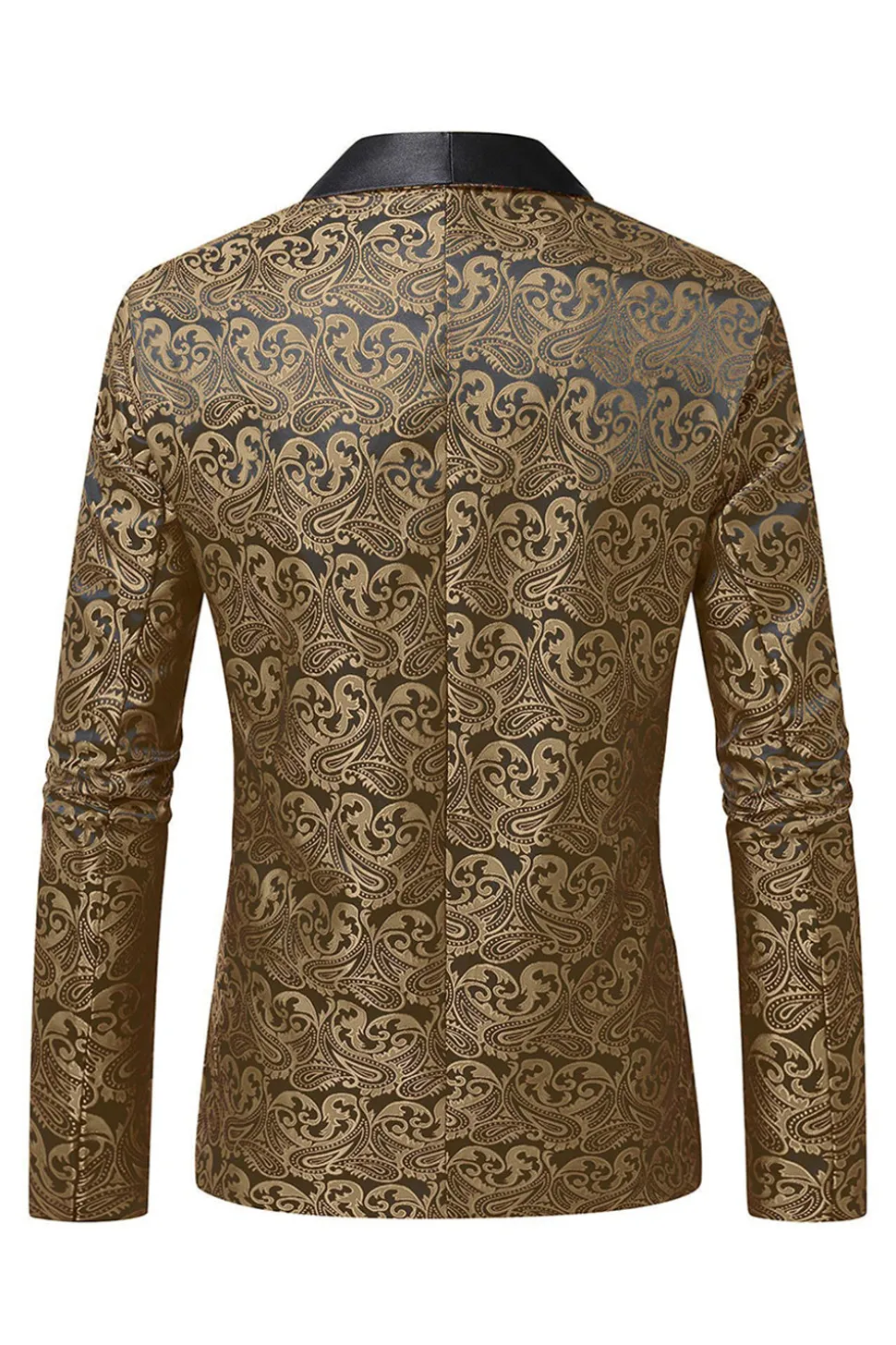 Vermelho Escuro Jacquard Xale Lapela Masculino Prom Blazer