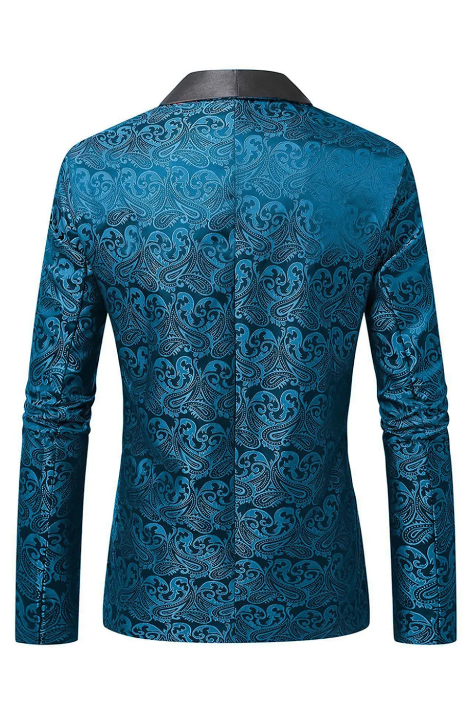 Vermelho Escuro Jacquard Xale Lapela Masculino Prom Blazer