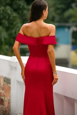 Vermelho fora do ombro Vestidos De Baile
