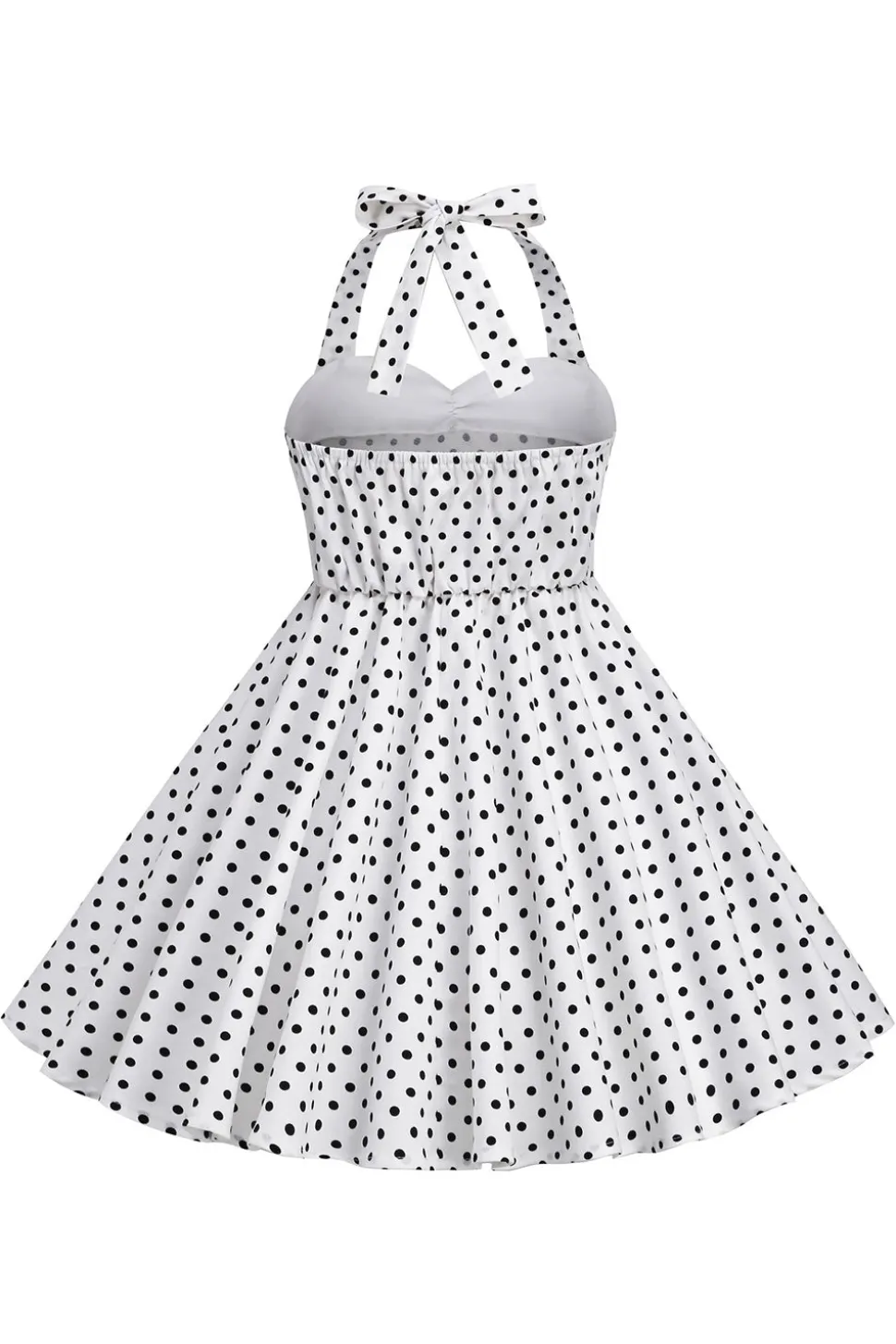Vermelho Halter Pontos de Polka 1950s Vestido de Menina