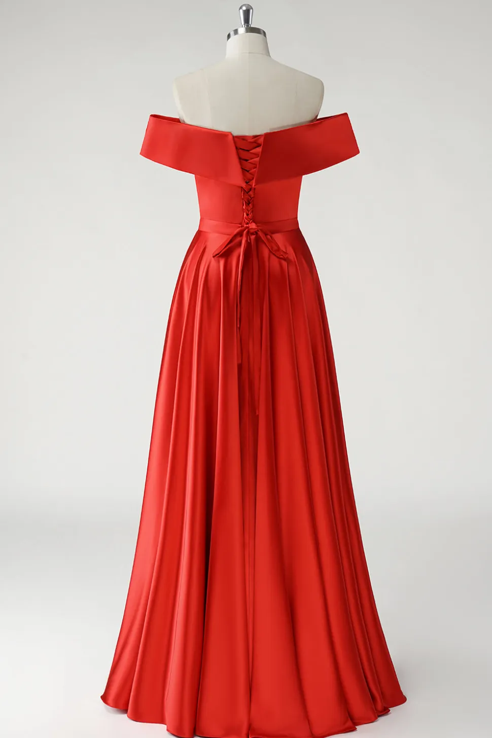 Vermelho Uma linha fora do ombro Ruched Long Prom Dress