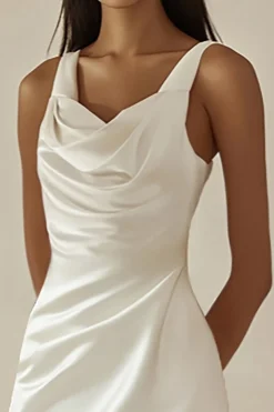 Vestidinho Branco Cetim Curto/Mini Bodycon Sem Mangas