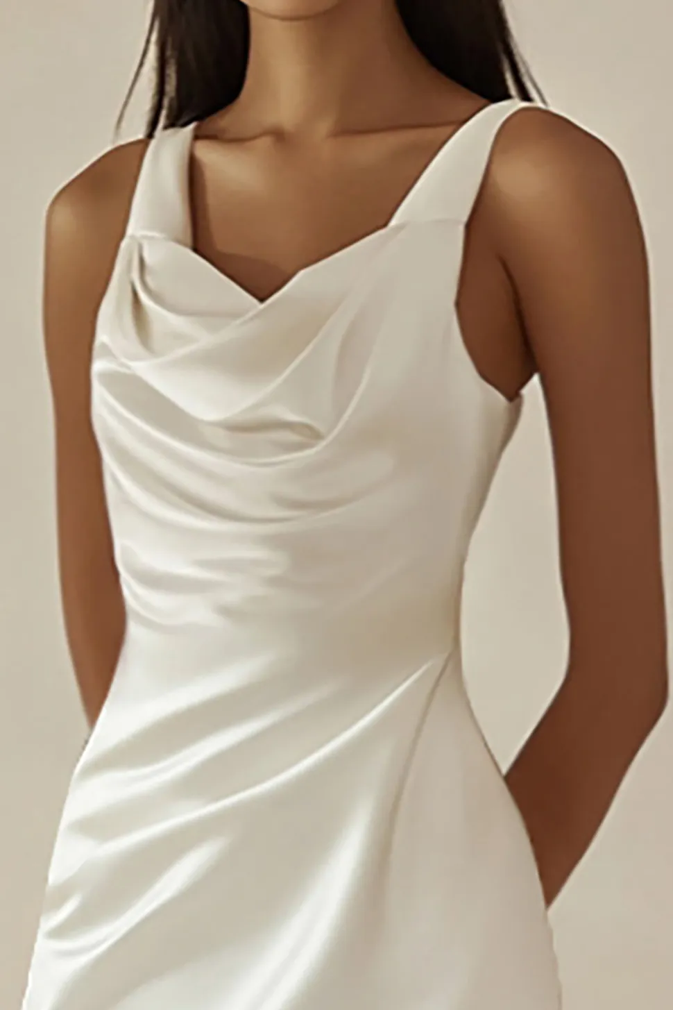 Vestidinho Branco Cetim Curto/Mini Bodycon Sem Mangas