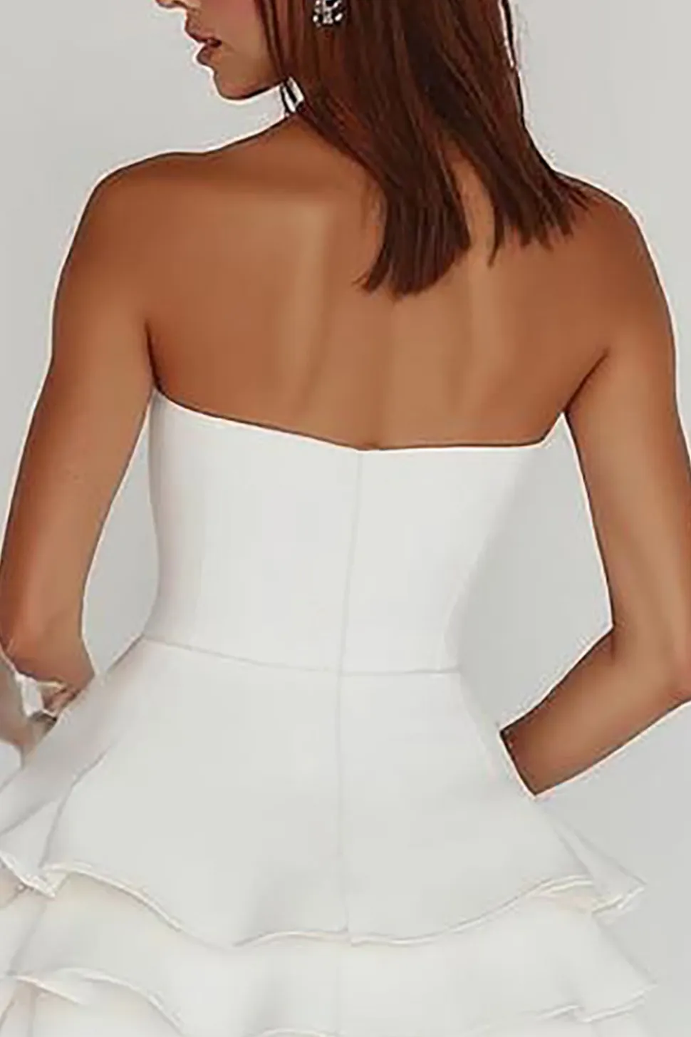 Vestidinho Branco Mini Linha-A Cetim Alças Finas