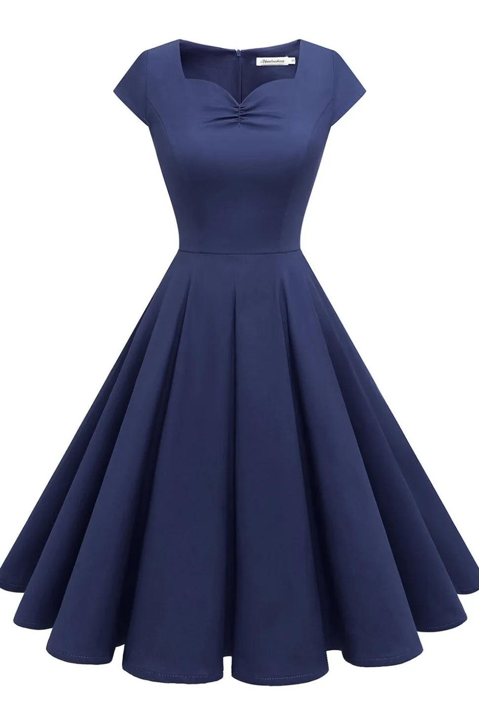 Vestido amarelo do pescoço do pescoço dos anos 50