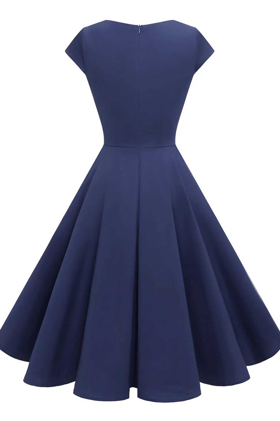 Vestido amarelo do pescoço do pescoço dos anos 50