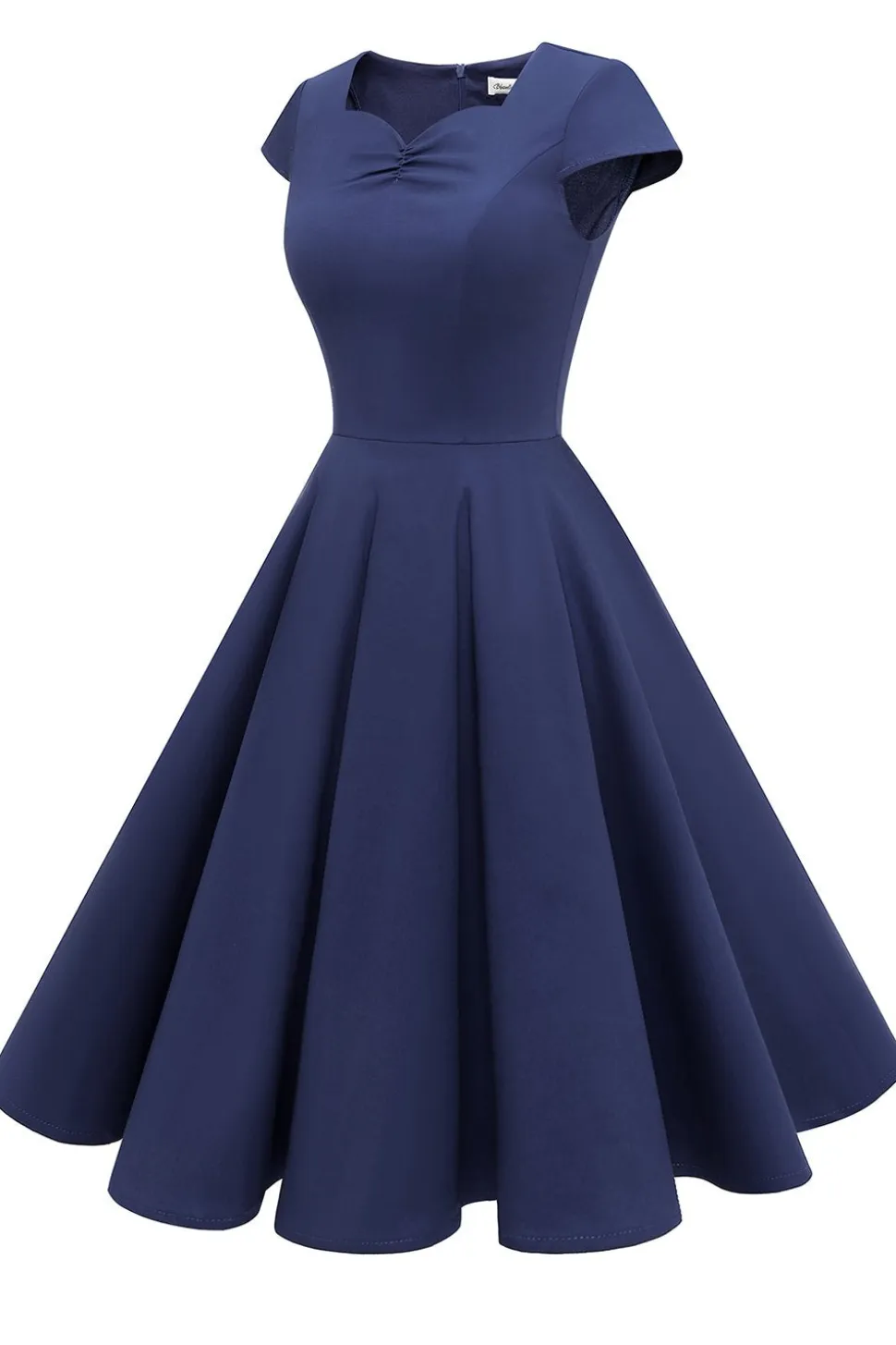 Vestido amarelo do pescoço do pescoço dos anos 50