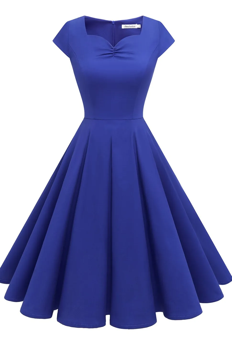 Vestido amarelo do pescoço do pescoço dos anos 50
