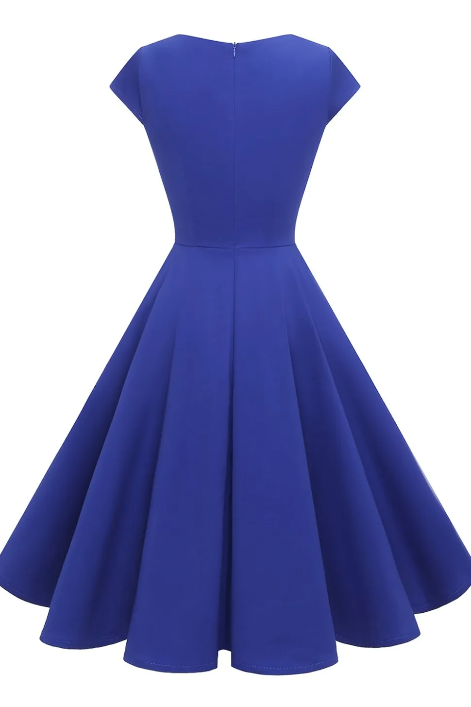 Vestido amarelo do pescoço do pescoço dos anos 50