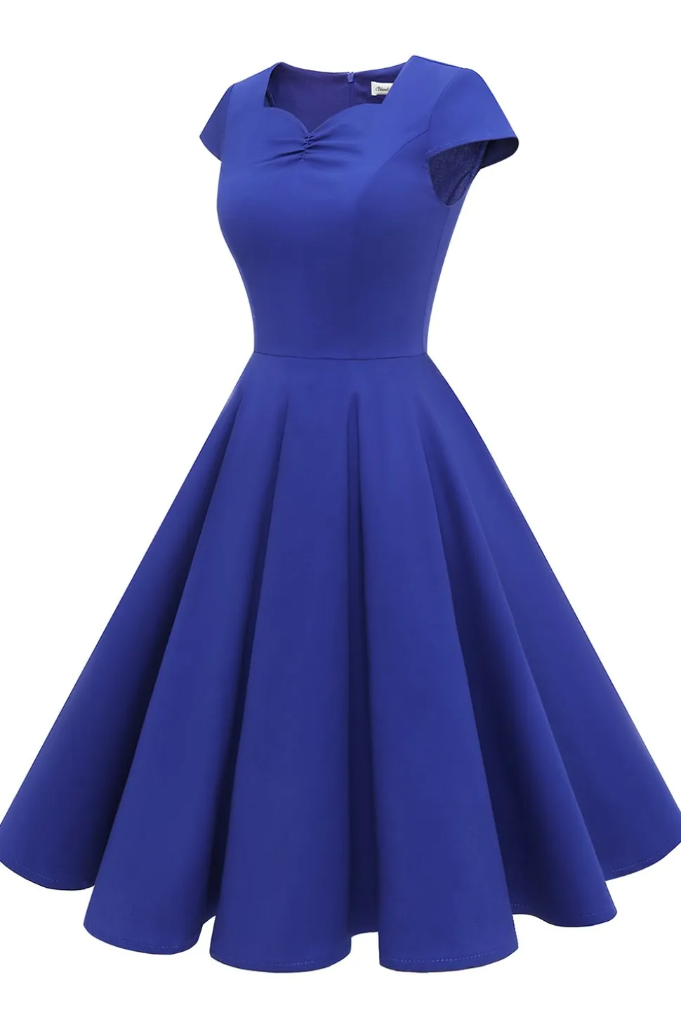 Vestido amarelo do pescoço do pescoço dos anos 50