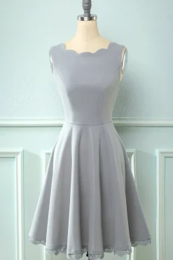 Vestido amarelo vintage de 1950 com renda oca