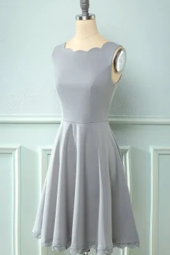 Vestido amarelo vintage de 1950 com renda oca